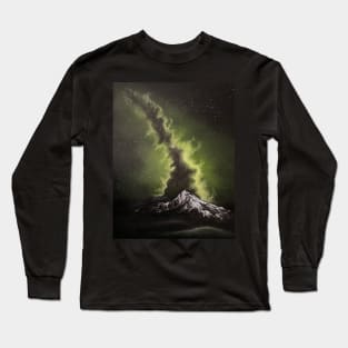 Green Galaxy Mountain Long Sleeve T-Shirt